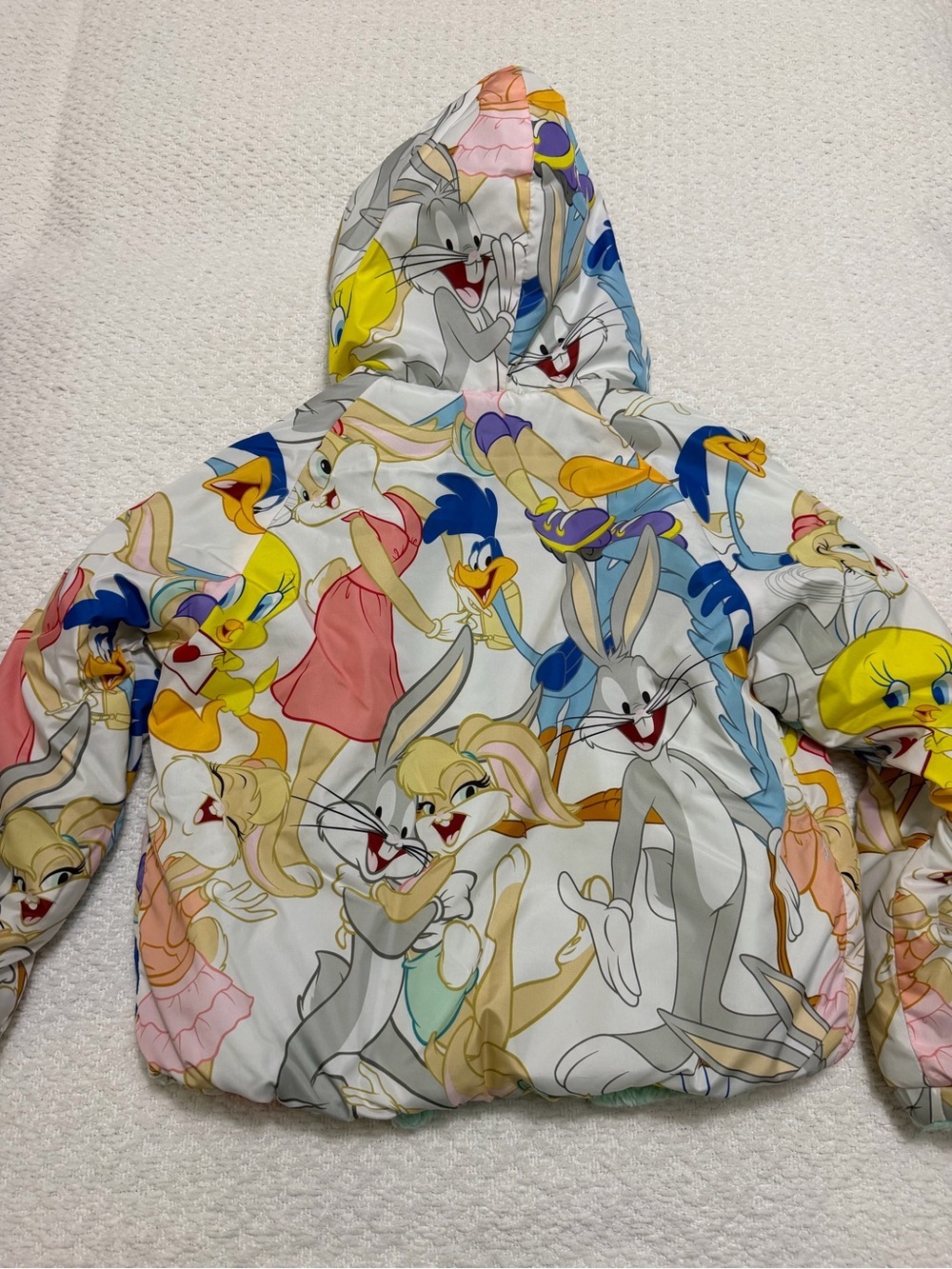Looney Tunes x Members Only Reversible Jacket Cropped Fit Women’s Size Medium - Picture 2 of 11